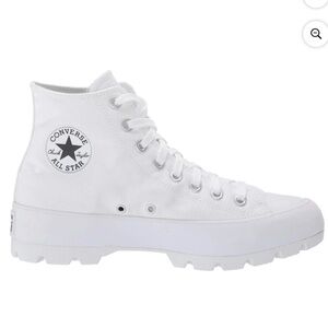 Converse Chuck Taylor White Platform High-Top Sneakers.  Size 9.5. NWOT.